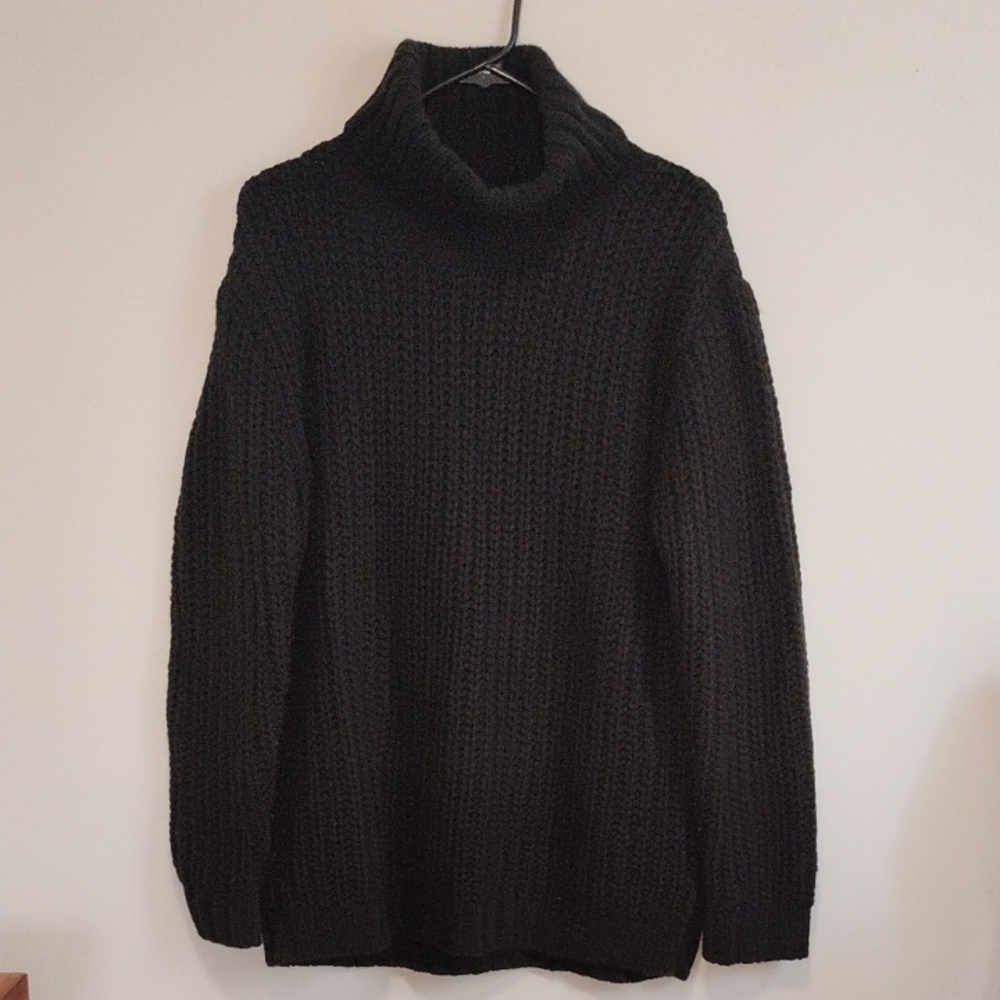 Minkpink | Black Oversized Knit Turtleneck Sweater | Women's S
